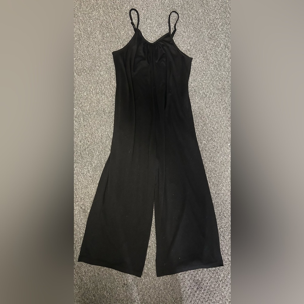 Women's Black Wide-Leg Jumpsuit with Spaghetti Straps